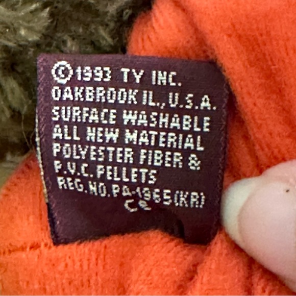 Ty Trick or Treat Peter pumpkin Halloween beanie baby plush bear 1993 - Picture 11 of 12